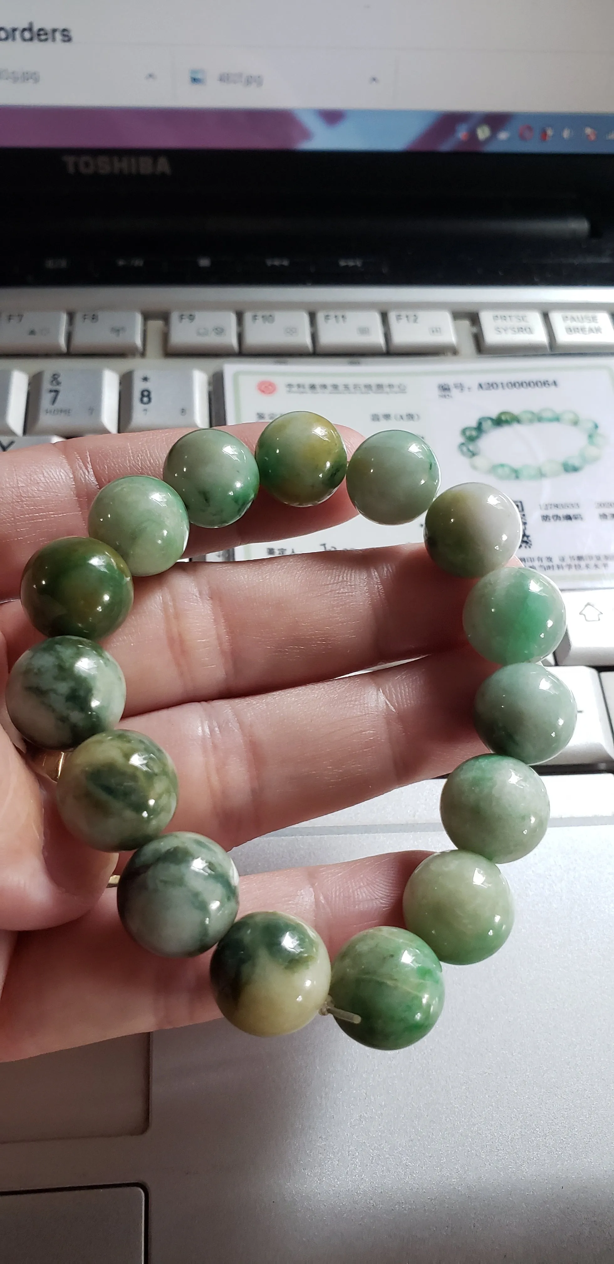 10% OF- 50-63mm Certified Natural Multi-Color Jadeite Emerald Jade Carved 12MM STAR Beads Stretchy-Bracelet《Grade A》A0064
