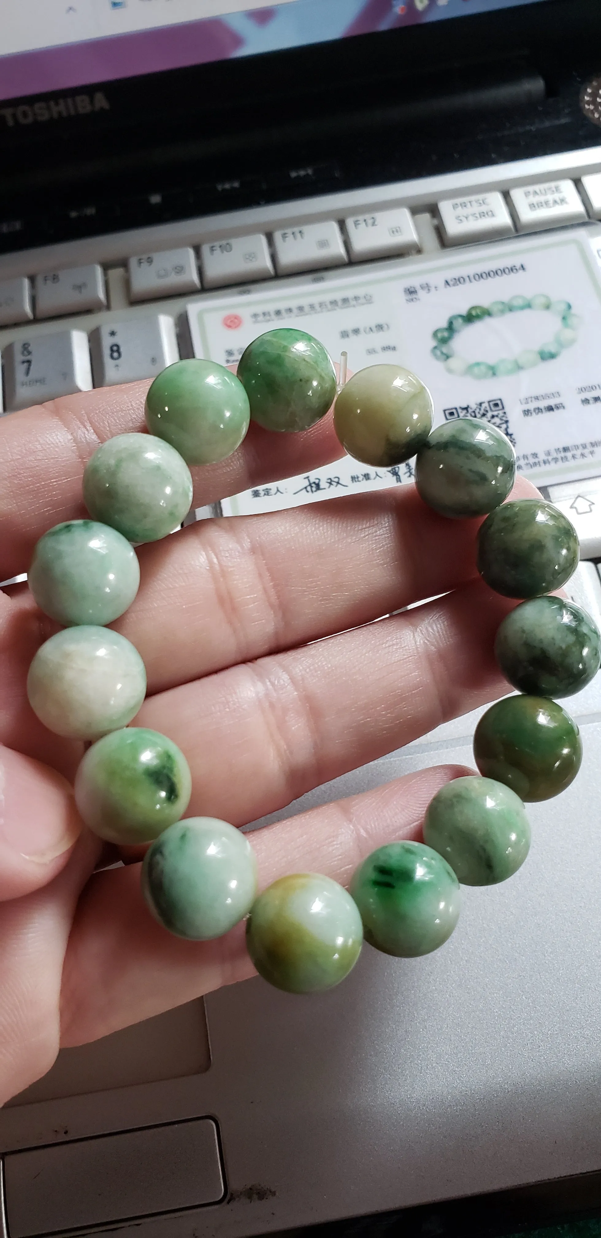 10% OF- 50-63mm Certified Natural Multi-Color Jadeite Emerald Jade Carved 12MM STAR Beads Stretchy-Bracelet《Grade A》A0064
