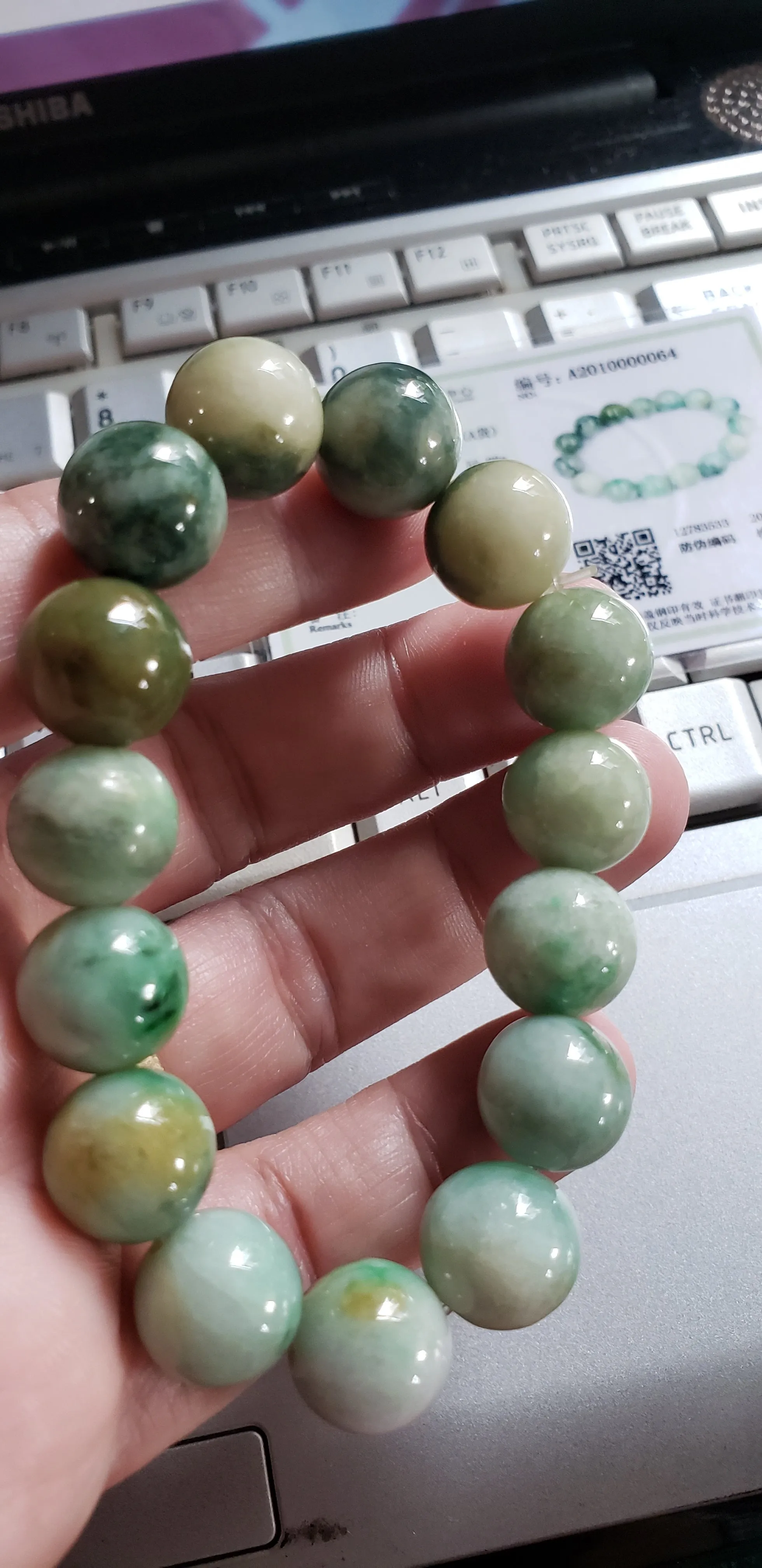 10% OF- 50-63mm Certified Natural Multi-Color Jadeite Emerald Jade Carved 12MM STAR Beads Stretchy-Bracelet《Grade A》A0064