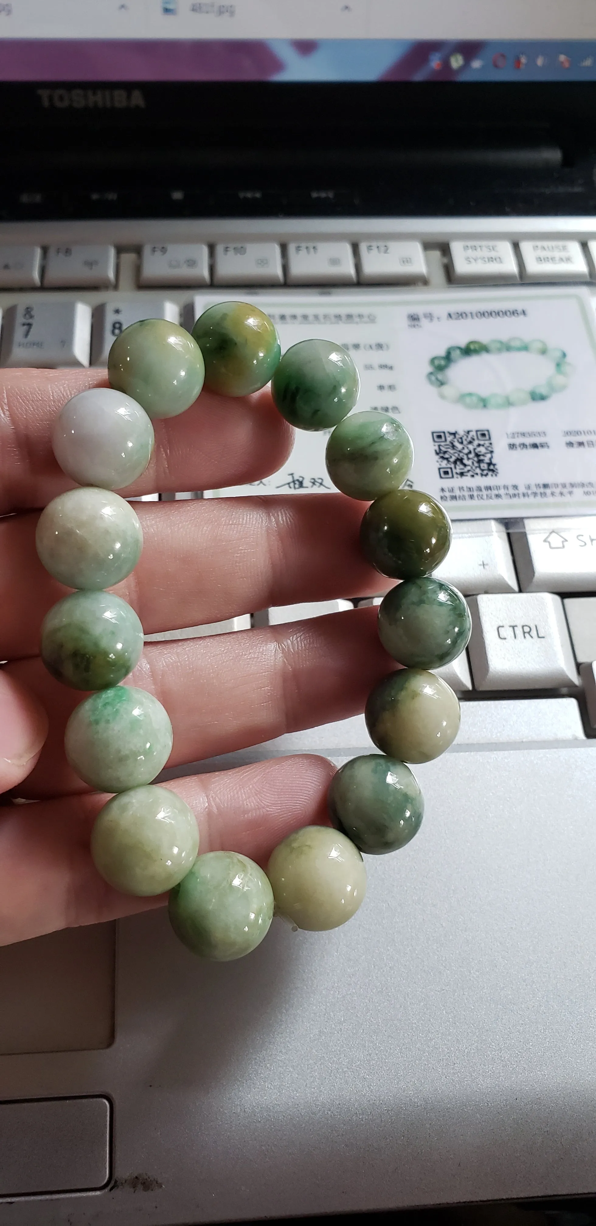 10% OF- 50-63mm Certified Natural Multi-Color Jadeite Emerald Jade Carved 12MM STAR Beads Stretchy-Bracelet《Grade A》A0064