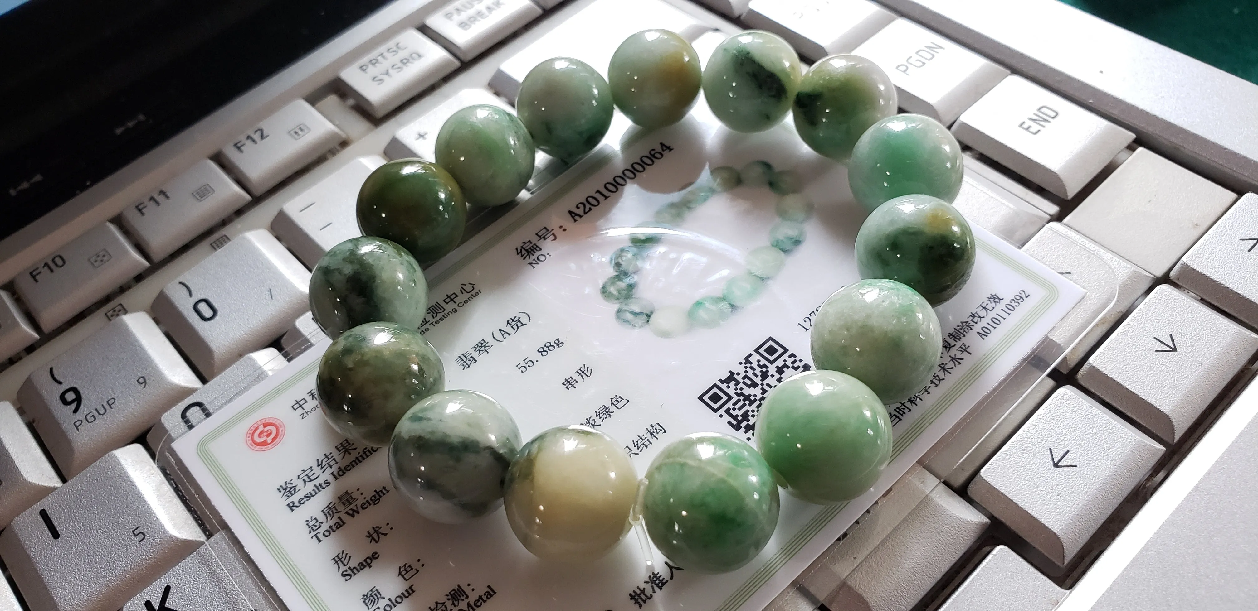 10% OF- 50-63mm Certified Natural Multi-Color Jadeite Emerald Jade Carved 12MM STAR Beads Stretchy-Bracelet《Grade A》A0064