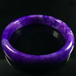 10% OF- 52/53/54mm Certified Natural Lavender Purple Emerald Jade A HandCarved Lucky Bracelet Bangle Z0025