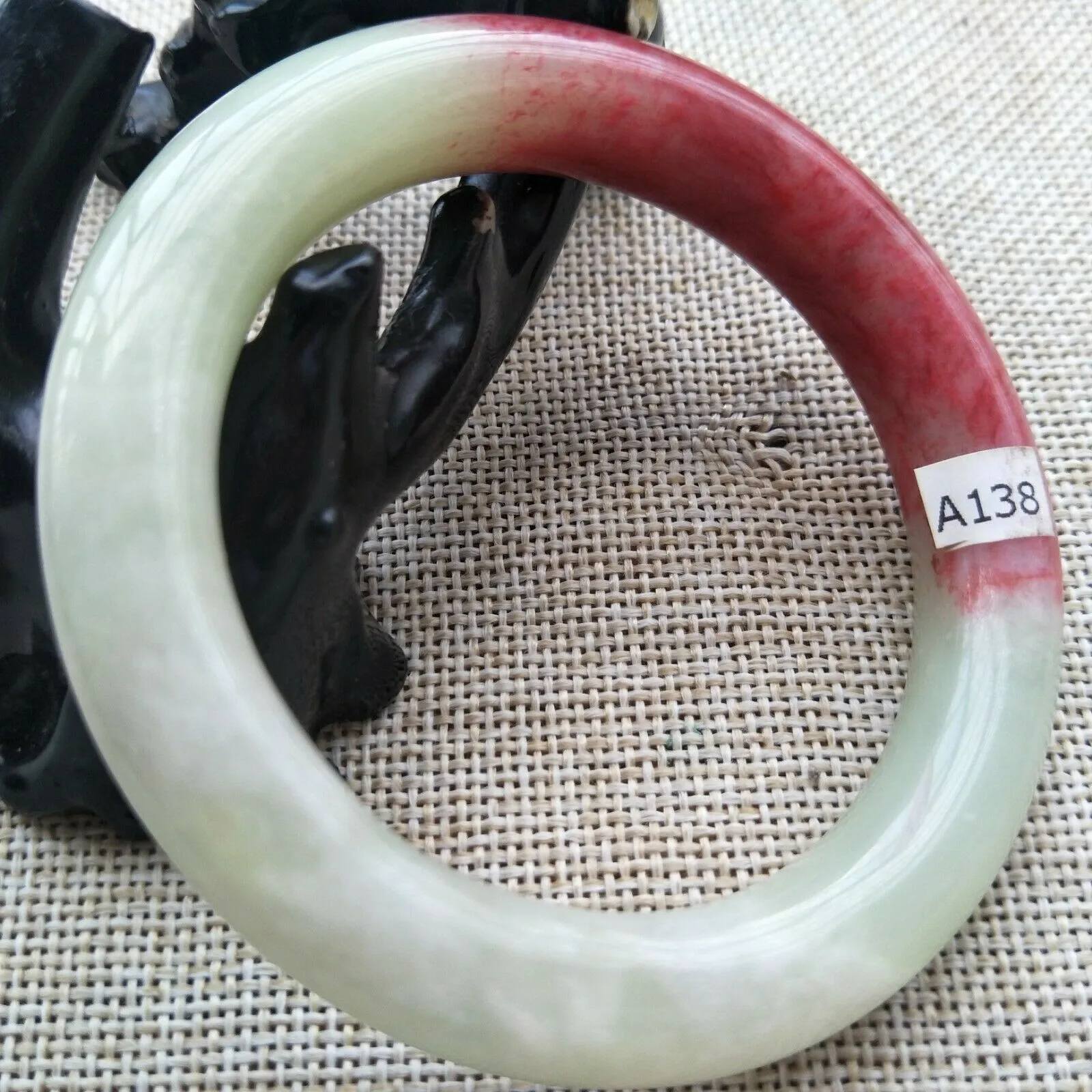 10% OF- 55/56/57mm Certified Natural Red Emerald A*Jade HandCarved Bracelet Bangle A138