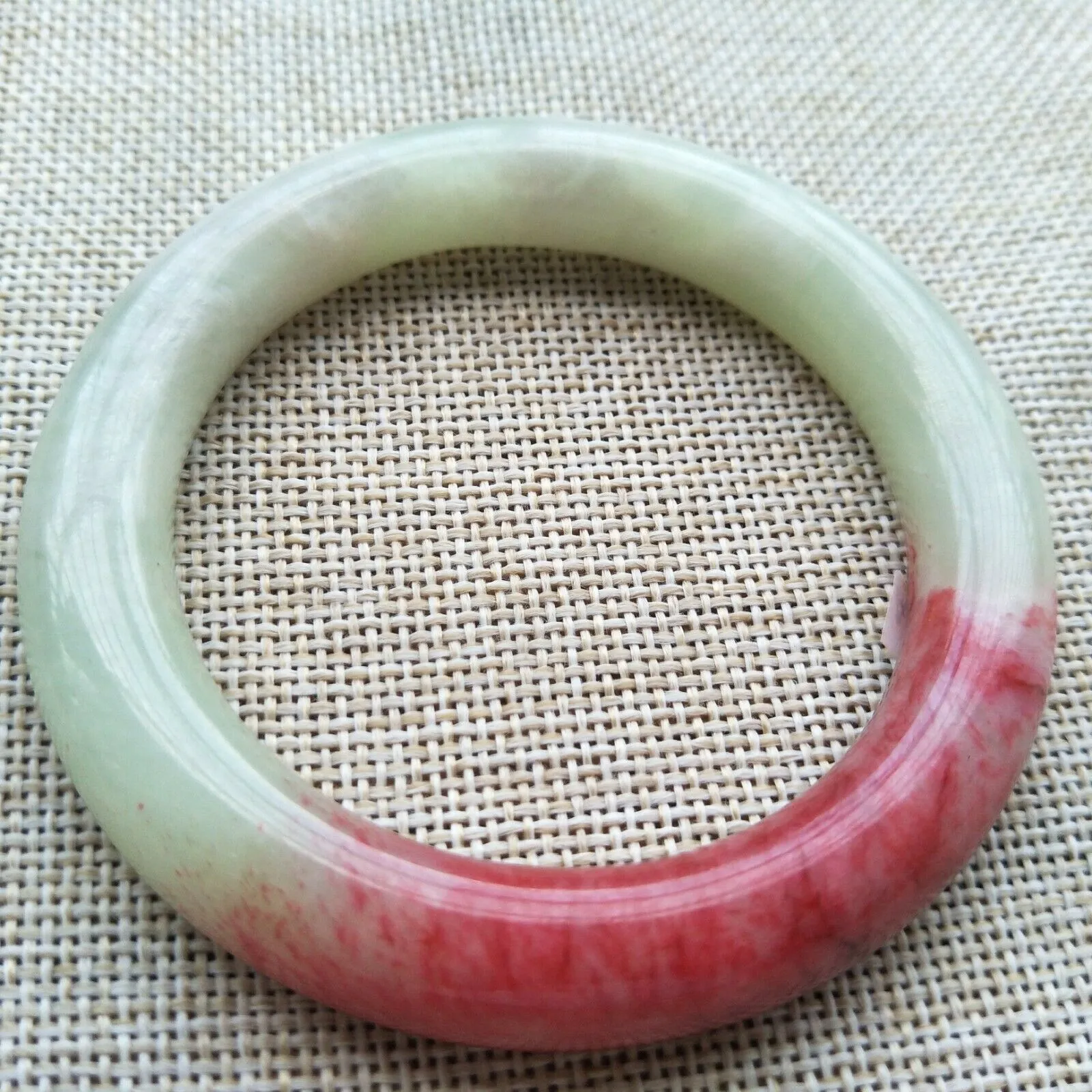 10% OF- 55/56/57mm Certified Natural Red Emerald A*Jade HandCarved Bracelet Bangle A138