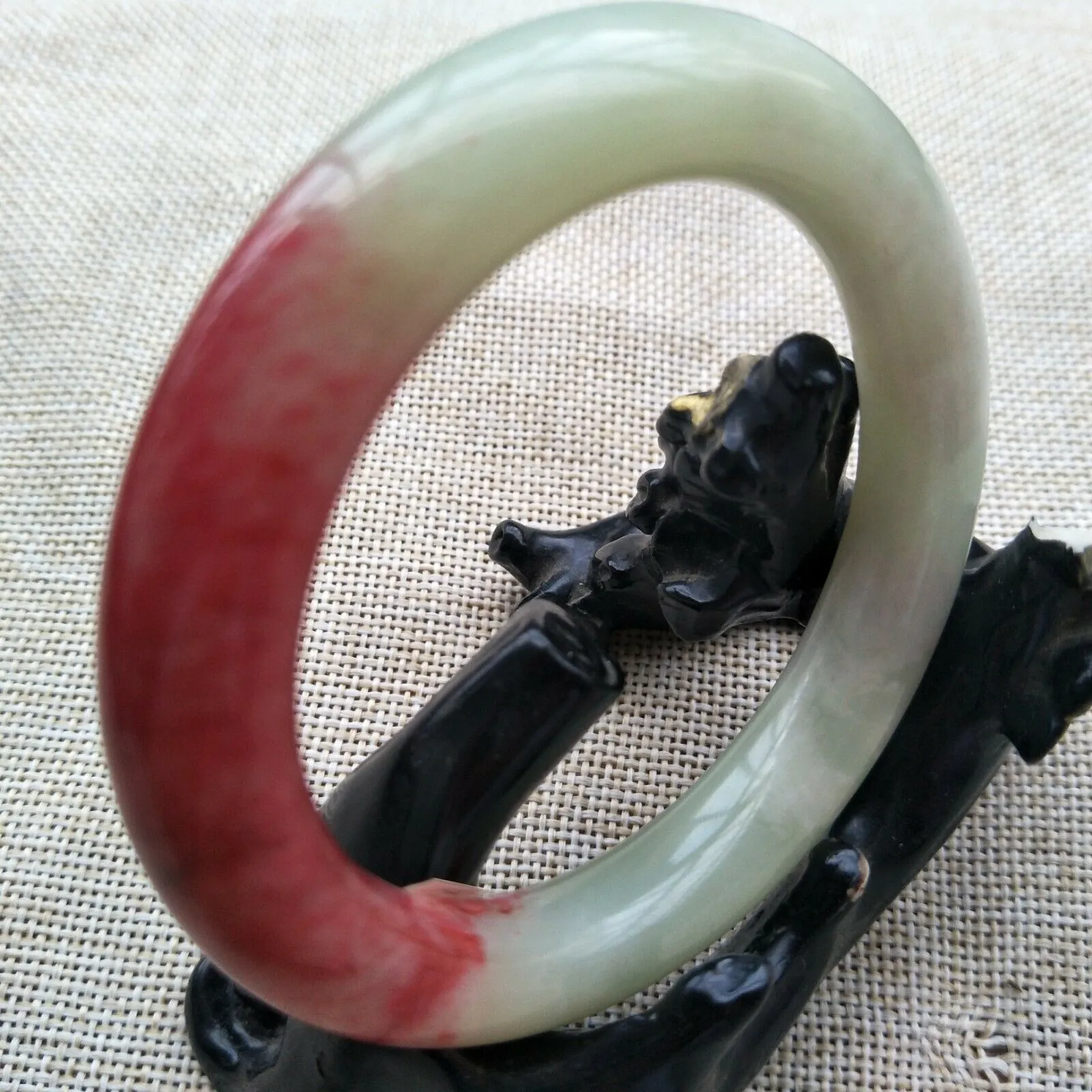 10% OF- 55/56/57mm Certified Natural Red Emerald A*Jade HandCarved Bracelet Bangle A138