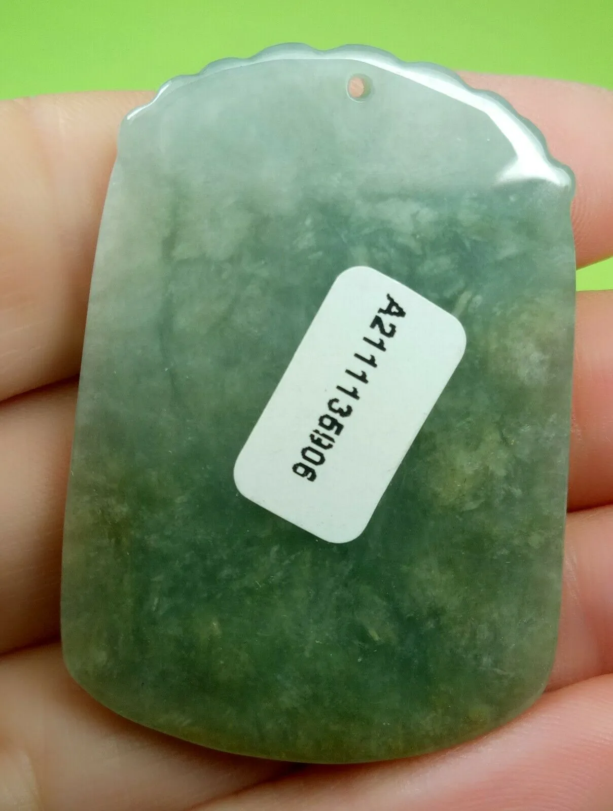 10% OF- Certified Natural Icy Jadeite Emerald A*Jade Handcarved Lucky Rat Coin Bag Pendant A5906