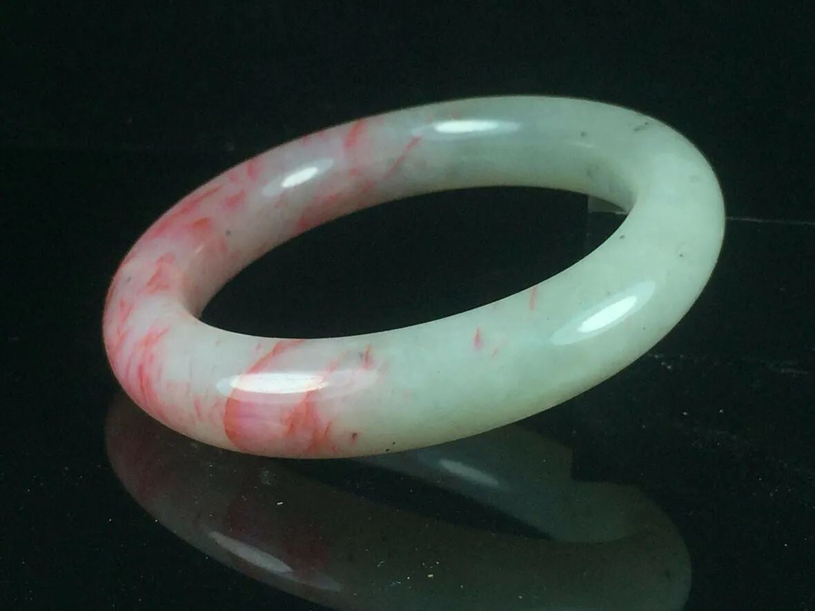 10% OFF- 52/53/54mm Certified Natural Red Jadeite Emerald A*Jade HandCarved Lucky Jade Bangle A066