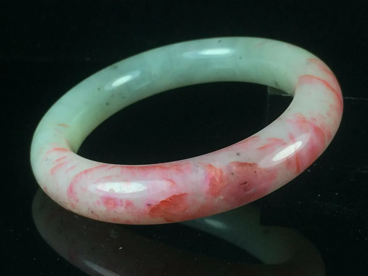 10% OFF- 52/53/54mm Certified Natural Red Jadeite Emerald A*Jade HandCarved Lucky Jade Bangle A066