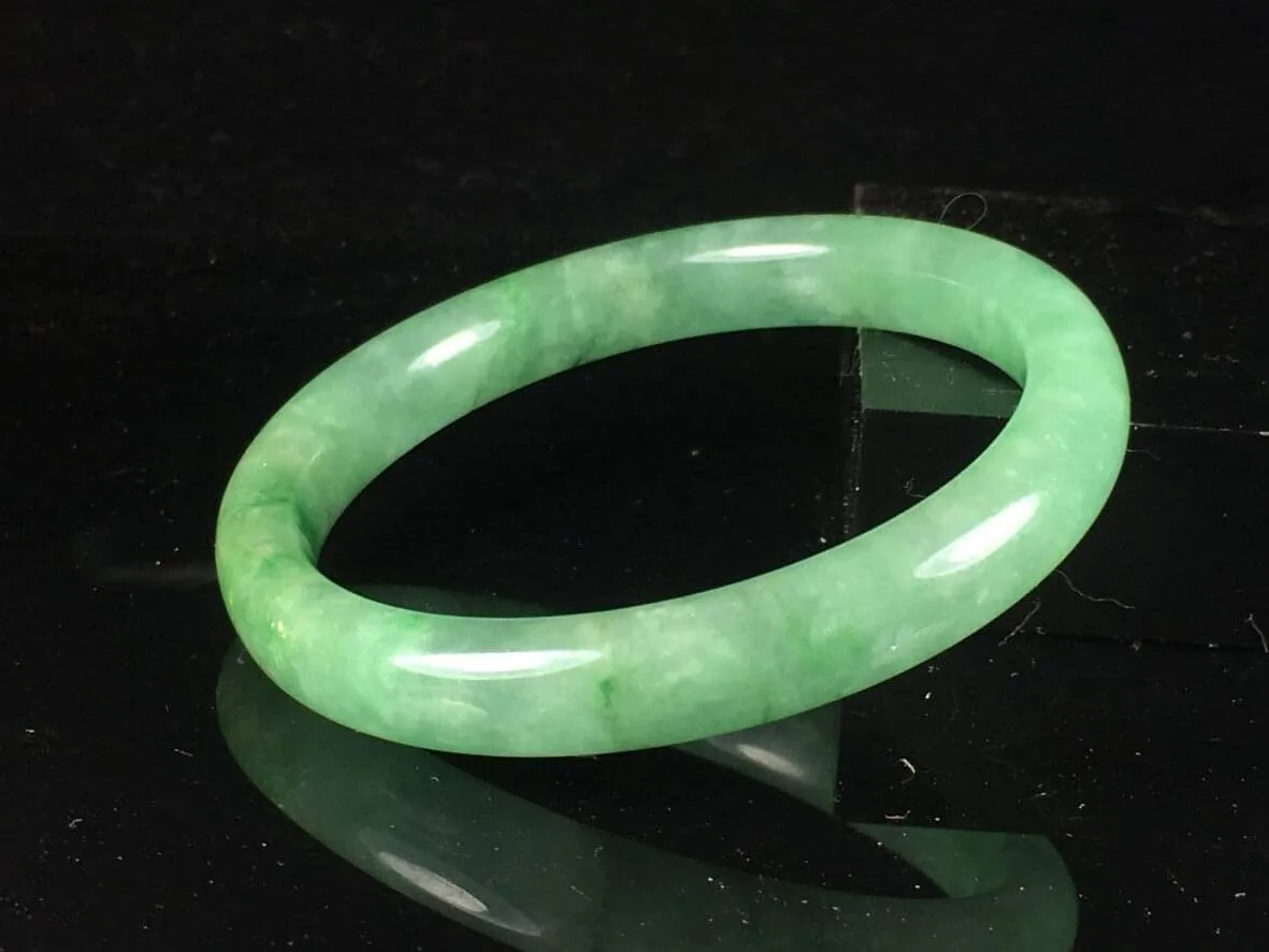 10% OFF- 55/56/57mm Certified Natural Jadeite Emerald A*Jade HandCarved Round Bracelet Bangle GX284