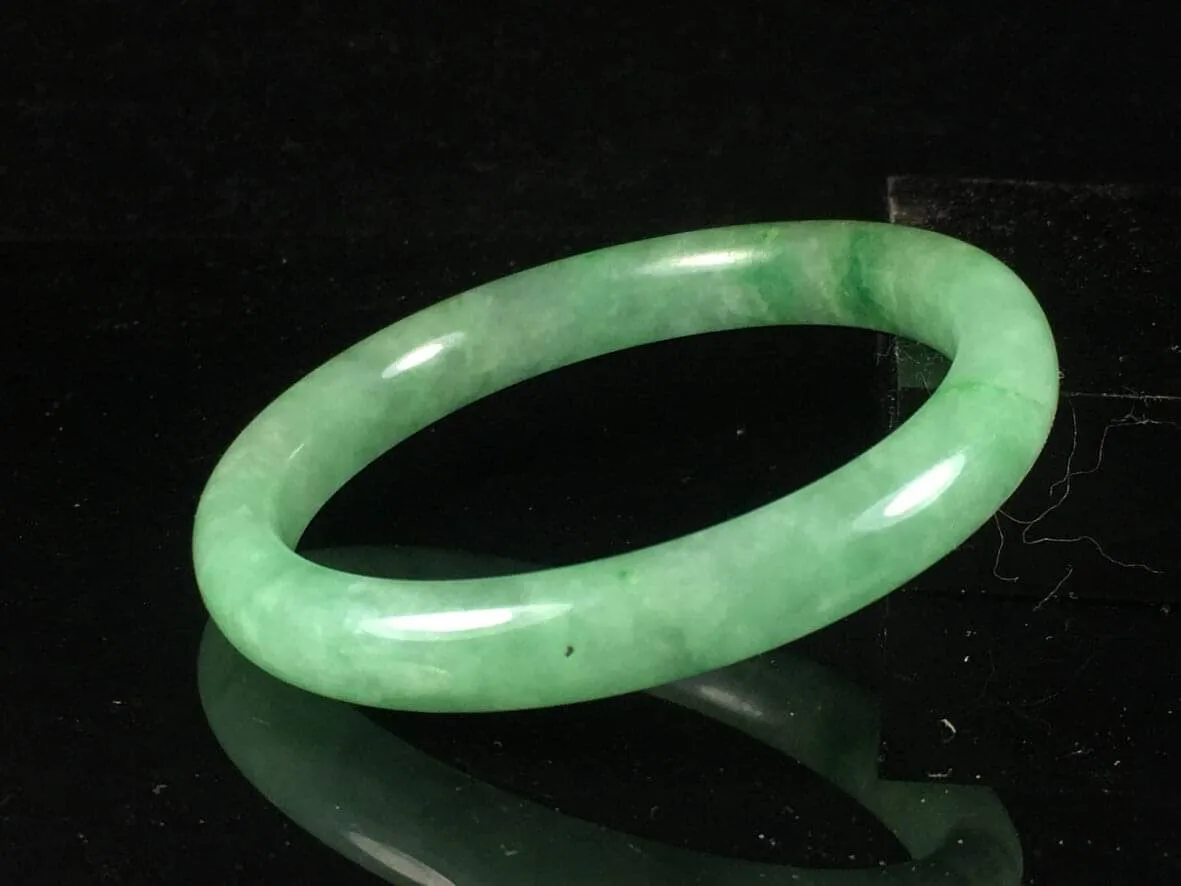 10% OFF- 55/56/57mm Certified Natural Jadeite Emerald A*Jade HandCarved Round Bracelet Bangle GX284