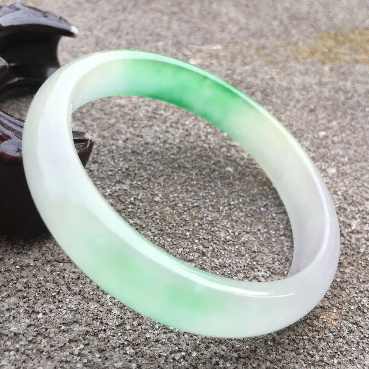 10% OFF- 56/57/58mm Certified Natural Light Green Jadeite Emerald A*Jade HandCarved Lucky Bracelet Bangle GX617/BJ9940
