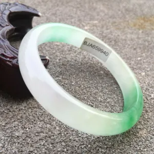10% OFF- 56/57/58mm Certified Natural Light Green Jadeite Emerald A*Jade HandCarved Lucky Bracelet Bangle GX617/BJ9940