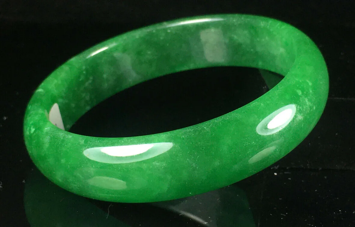 10% OFF- 57/58/59mm Certified Jadeite Emerald A Jade HandCarved Lucky Bracelet Bangle GX877