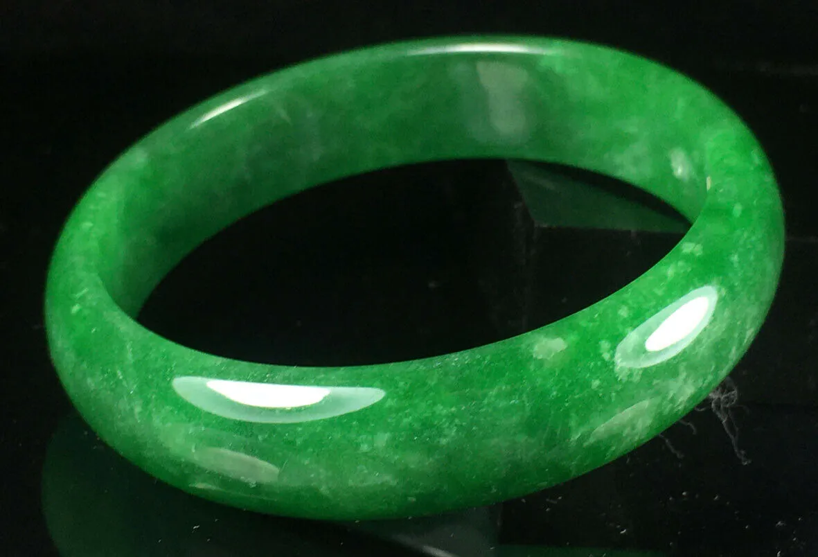 10% OFF- 57/58/59mm Certified Jadeite Emerald A Jade HandCarved Lucky Bracelet Bangle GX877