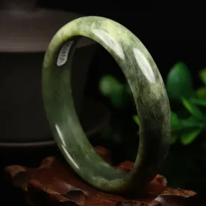 10% OFF- 57/58/59mm Certified Natural Emerald Xiu A*Jade HandCarved Bangle VV4759