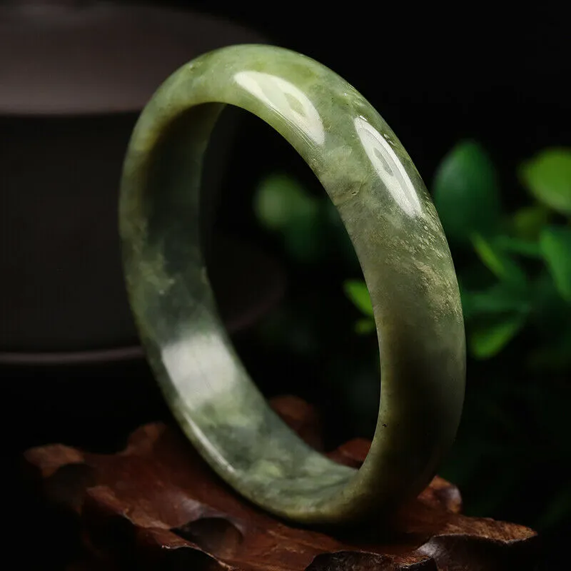 10% OFF- 57/58/59mm Certified Natural Emerald Xiu A*Jade HandCarved Bangle VV4759