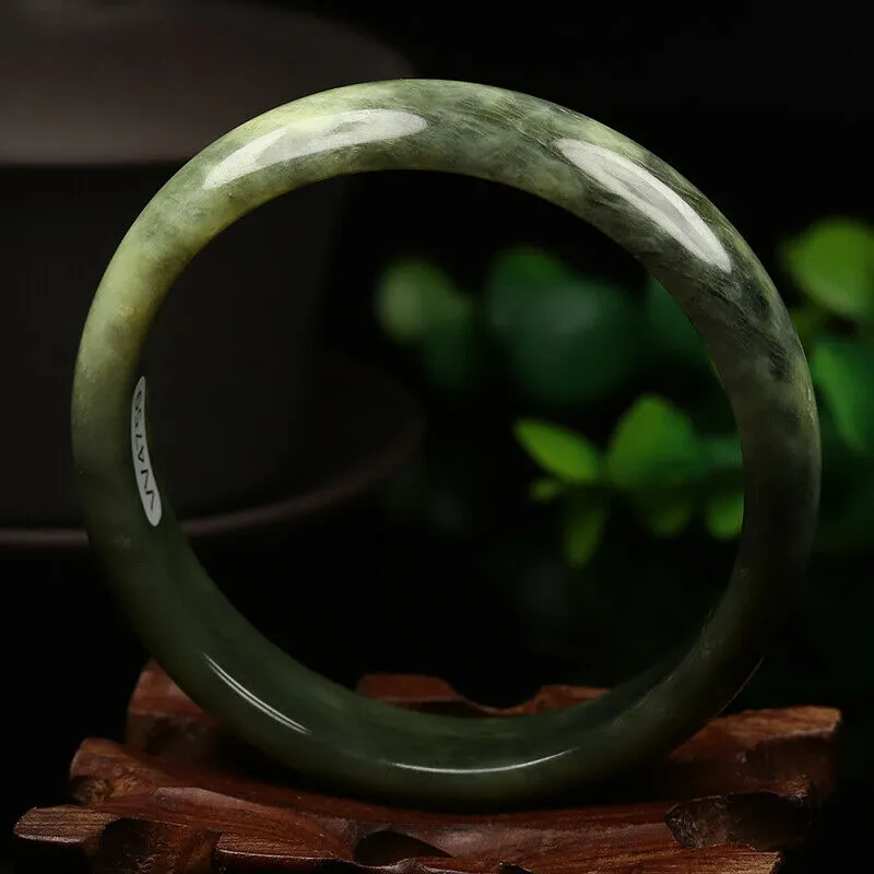 10% OFF- 57/58/59mm Certified Natural Emerald Xiu A*Jade HandCarved Bangle VV4759