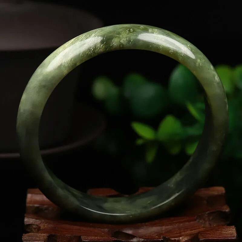10% OFF- 57/58/59mm Certified Natural Emerald Xiu A*Jade HandCarved Bangle VV4759