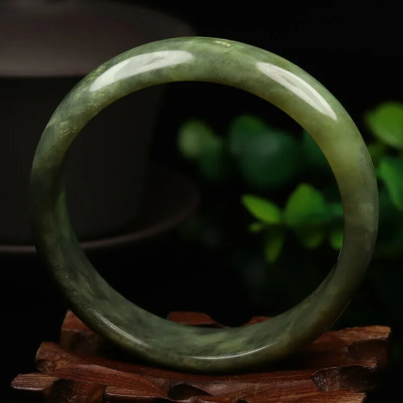 10% OFF- 57/58/59mm Certified Natural Emerald Xiu A*Jade HandCarved Bangle VV4759