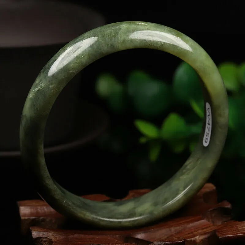 10% OFF- 57/58/59mm Certified Natural Emerald Xiu A*Jade HandCarved Bangle VV4759
