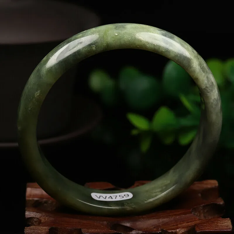 10% OFF- 57/58/59mm Certified Natural Emerald Xiu A*Jade HandCarved Bangle VV4759