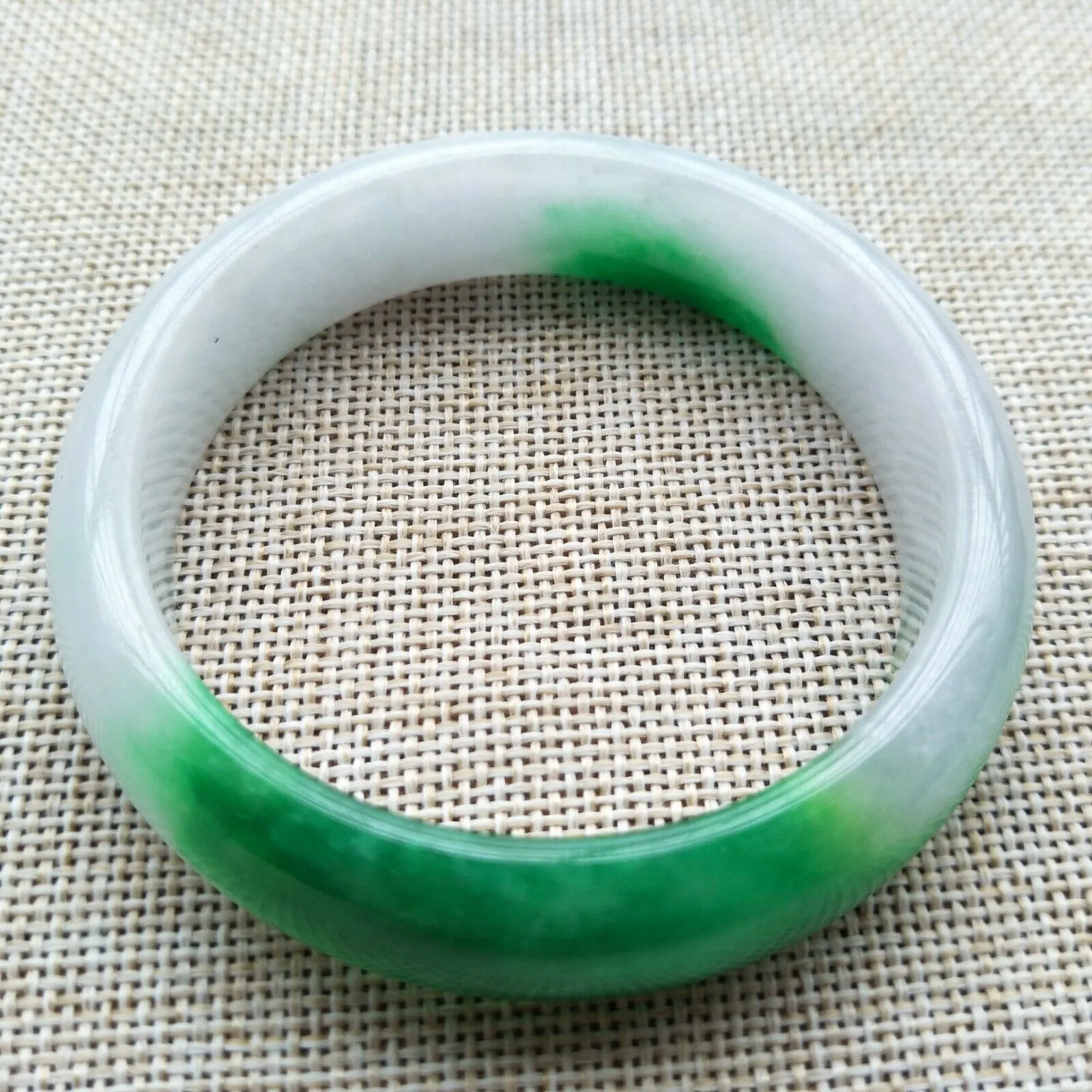 10% OFF- 57/58/59mm Certified Natural Jadeite Emerald A*Jade Handcarved Bangle Z619