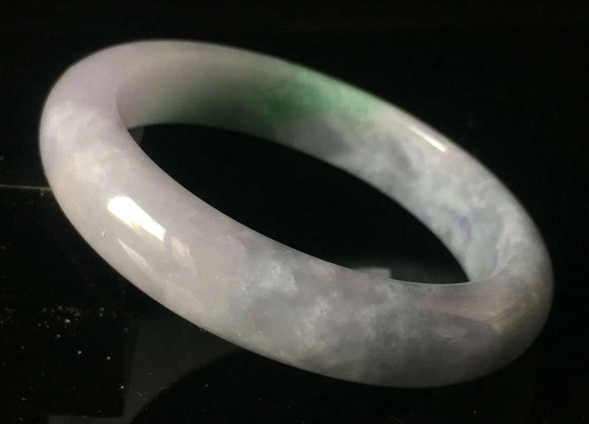 10% OFF- 58/59/60mm Certified Natural Lavender Jadeite Emerald A Jade HandCarved Lucky Bracelet Bangle GX835