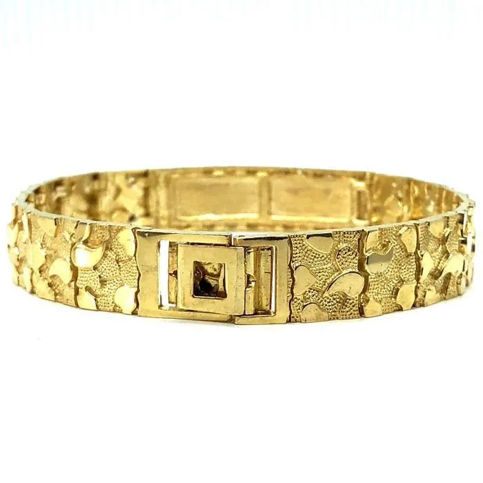 10K 14MM Nugget ID Bracelet MB-021