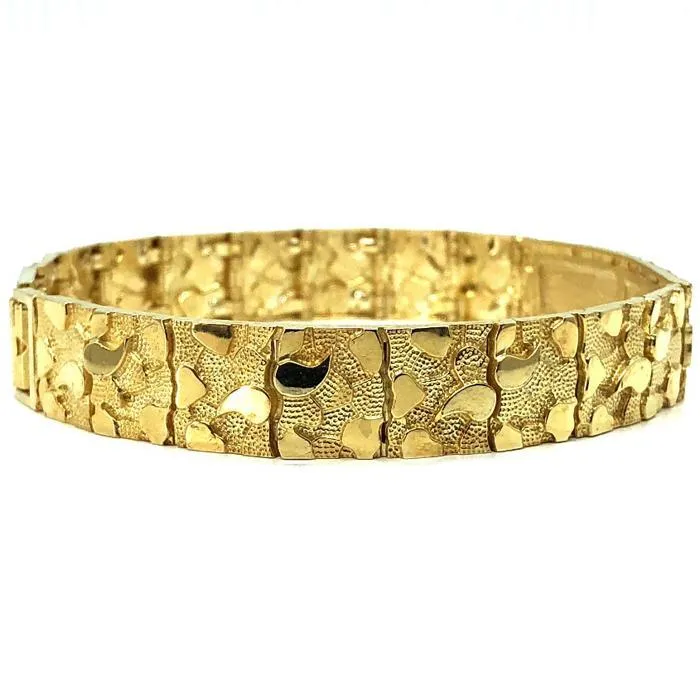 10K 14MM Nugget ID Bracelet MB-021