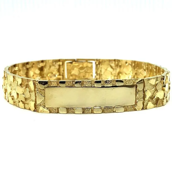 10K 14MM Nugget ID Bracelet MB-021