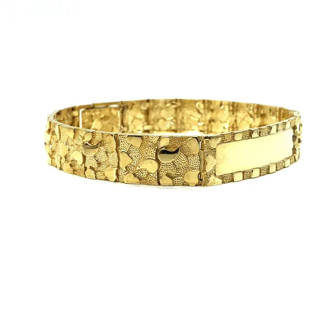 10K 14MM Nugget ID Bracelet MB-021