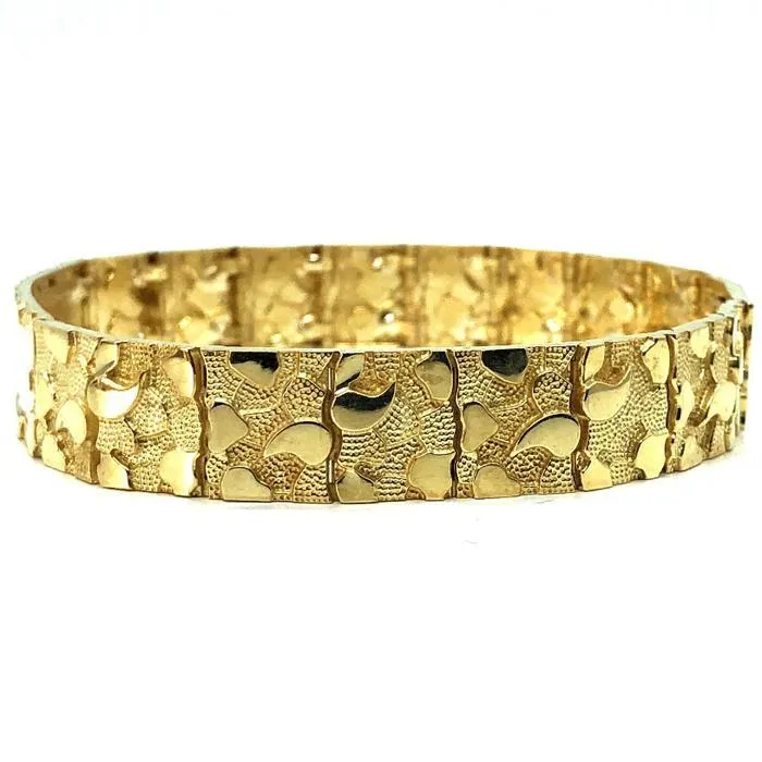 10K 14MM Nugget ID Bracelet MB-021