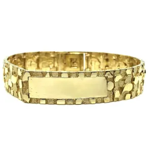 10K 14MM Nugget ID Bracelet MB-022