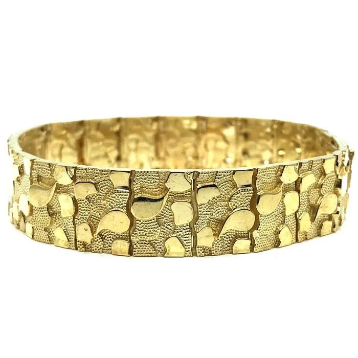 10K 14MM Nugget ID Bracelet MB-022