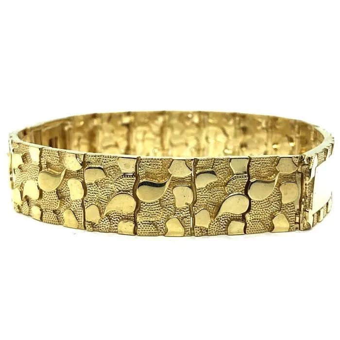 10K 14MM Nugget ID Bracelet MB-022