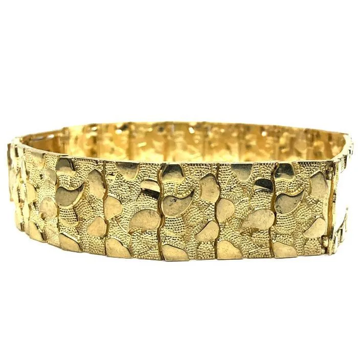 10K 17MM Nugget ID Bracelet MB-023