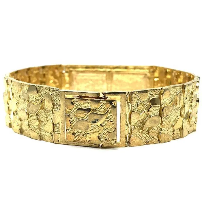 10K 17MM Nugget ID Bracelet MB-023