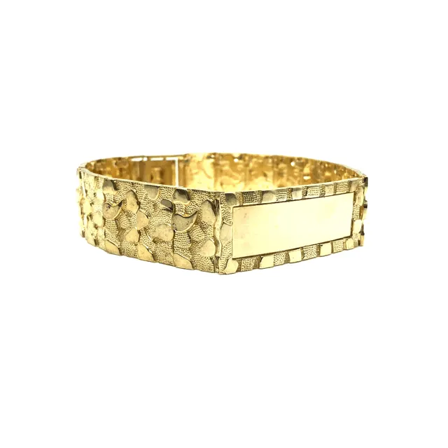 10K 17MM Nugget ID Bracelet MB-023