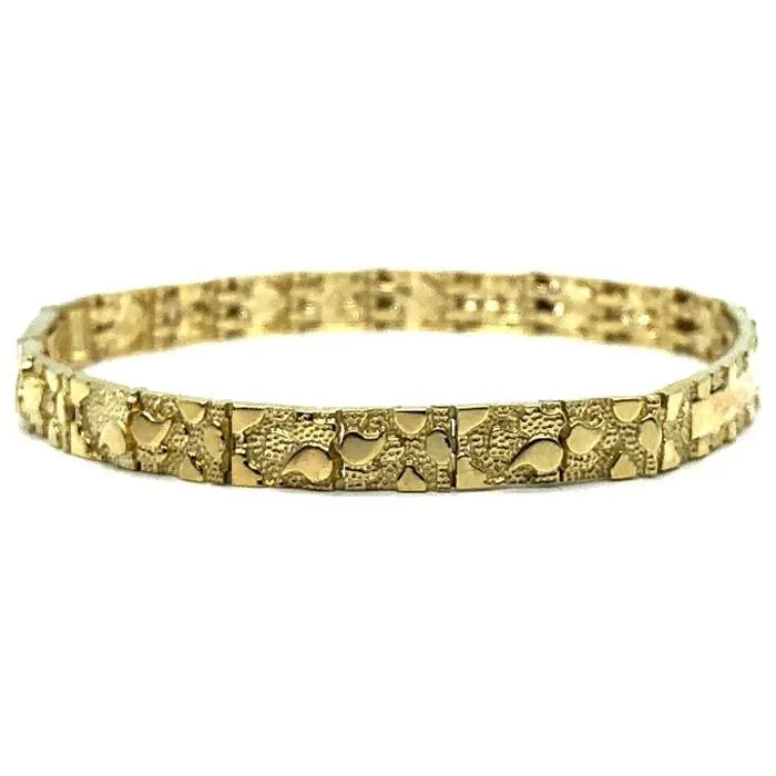 10K 5MM Nugget ID Bracelet MB-018