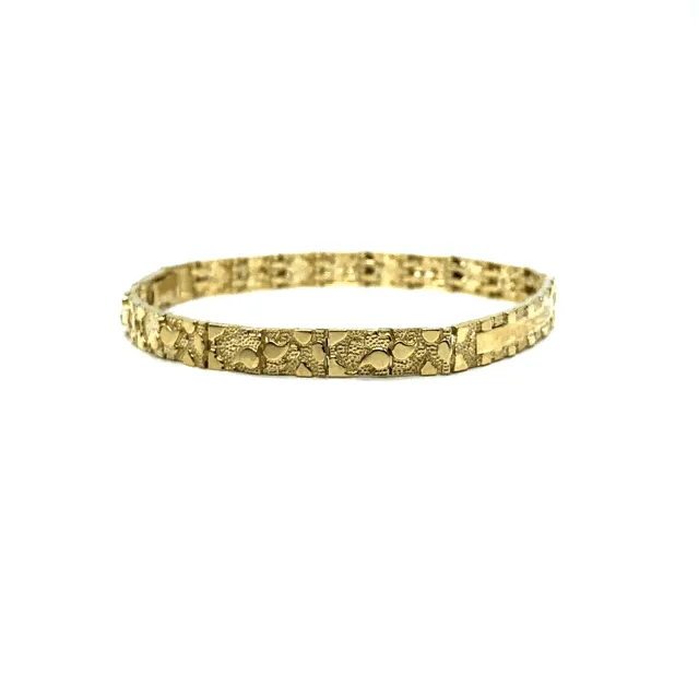 10K 5MM Nugget ID Bracelet MB-018
