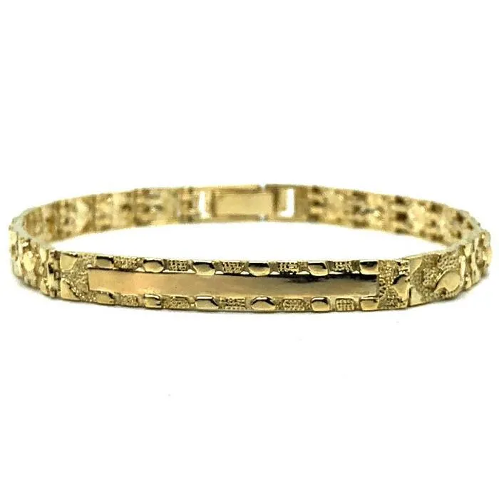 10K 5MM Nugget ID Bracelet MB-018