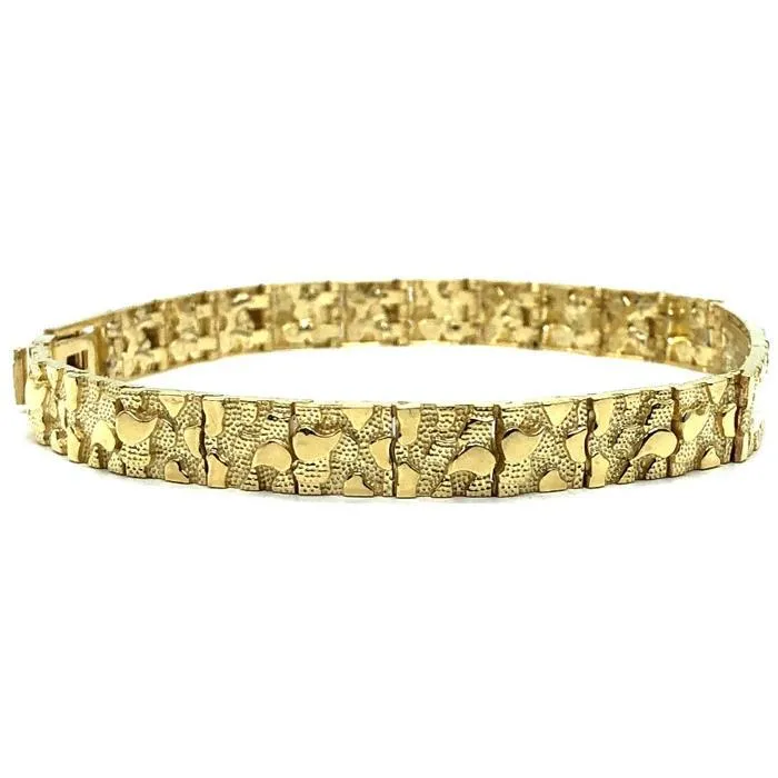 10K 7MM Nugget ID Bracelet MB-019