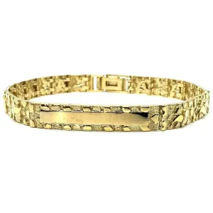 10K 7MM Nugget ID Bracelet MB-019