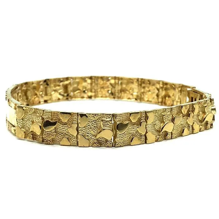10K 9MM Nugget ID Bracelet MB-020