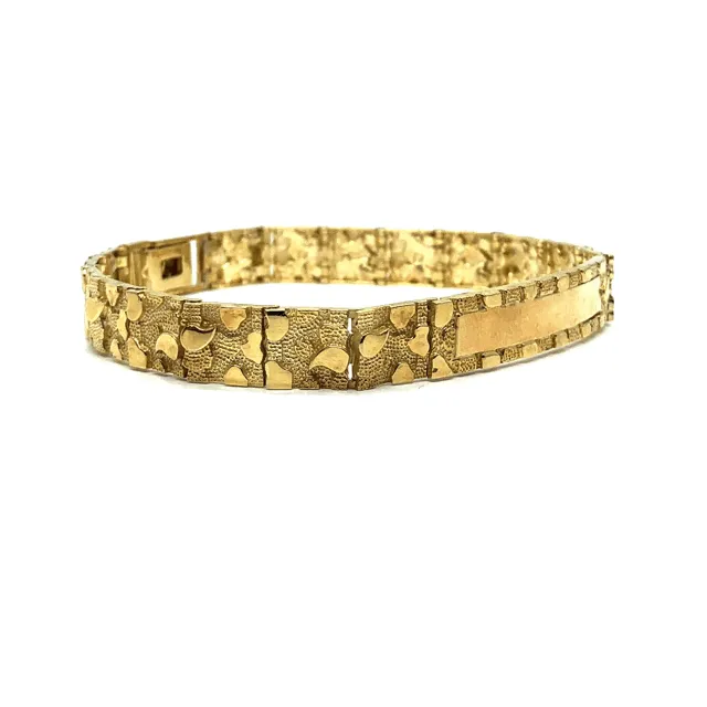 10K 9MM Nugget ID Bracelet MB-020