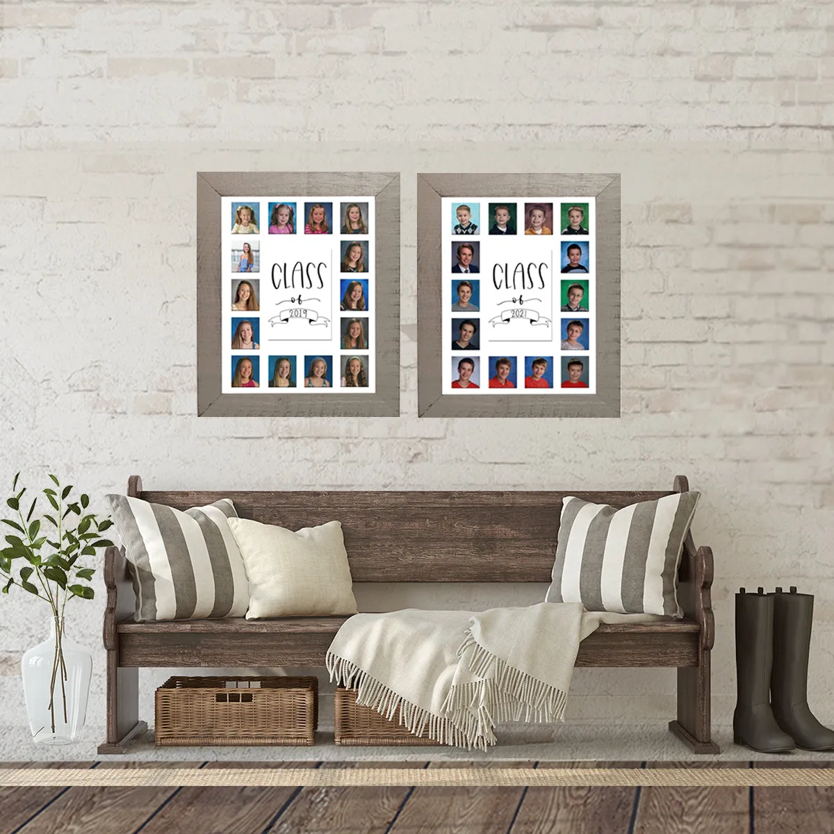 11x14 White School Picture Frame, Black Mat