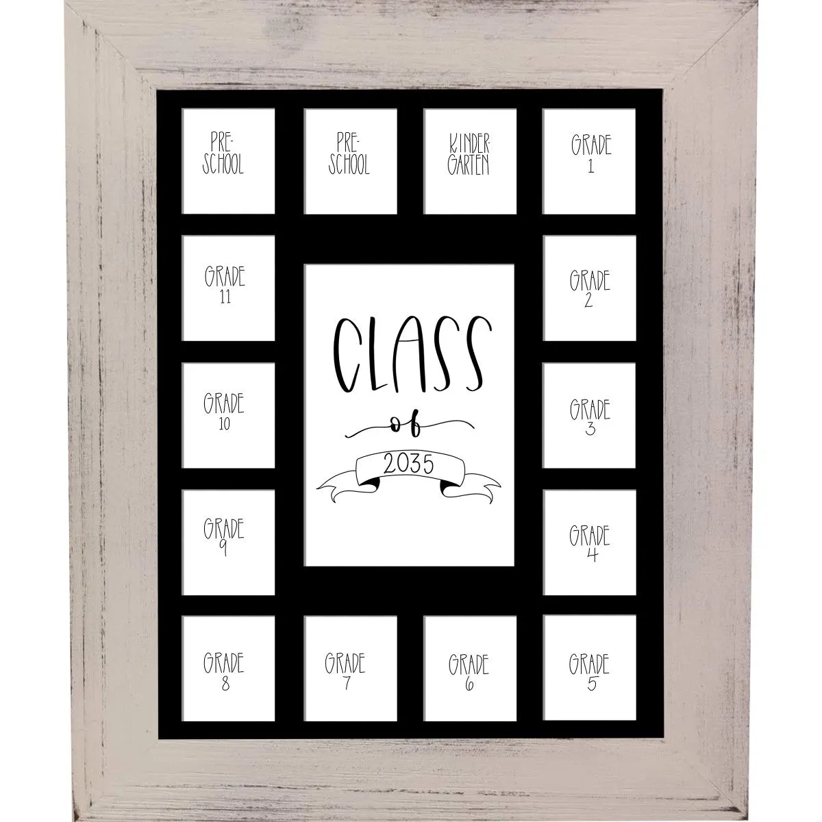 11x14 White School Picture Frame, Black Mat
