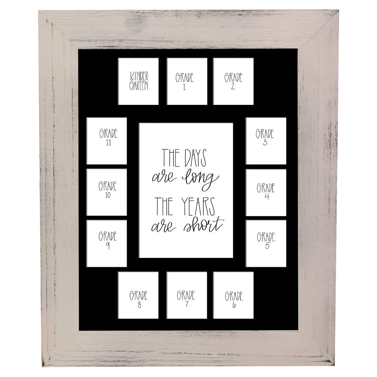 11x14 White School Picture Frame, Black Mat