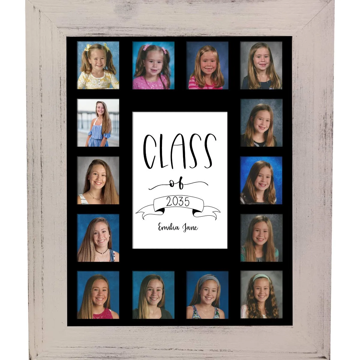 11x14 White School Picture Frame, Black Mat