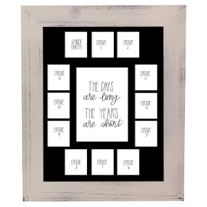 11x14 White School Picture Frame, Black Mat